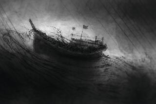 Jamal Hussein’s boat in the storm. (AP Illustration/Peter Hamlin)